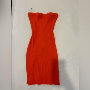 Thrifted orange tube top dress